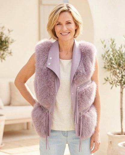 ExpressOutlet24 - Zalan | Faux Fur Asymmetric Vest Women