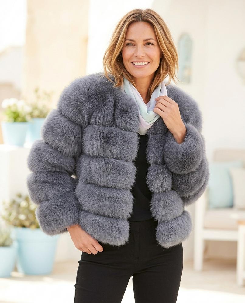 ExpressOutlet24 - Kalom | Faux-Fur Segmented Jacket Women