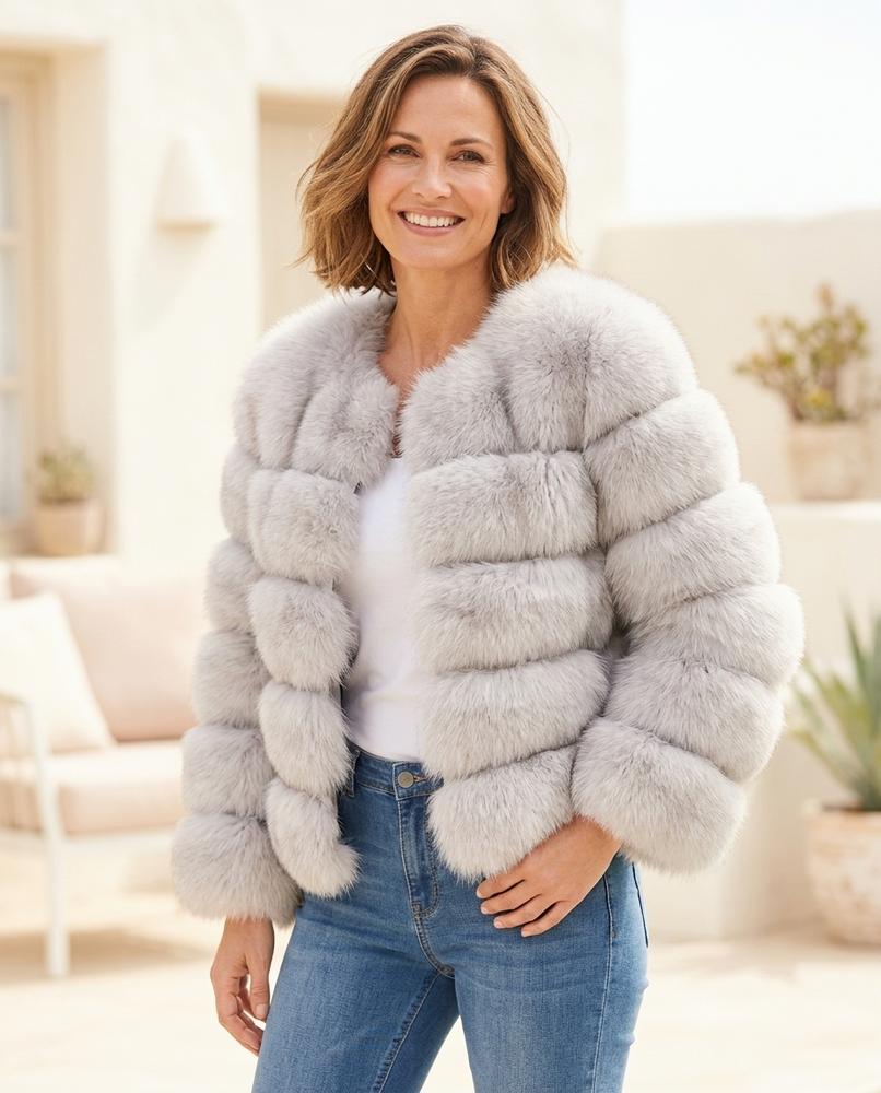 ExpressOutlet24 - Kalom | Faux-Fur Segmented Jacket Women