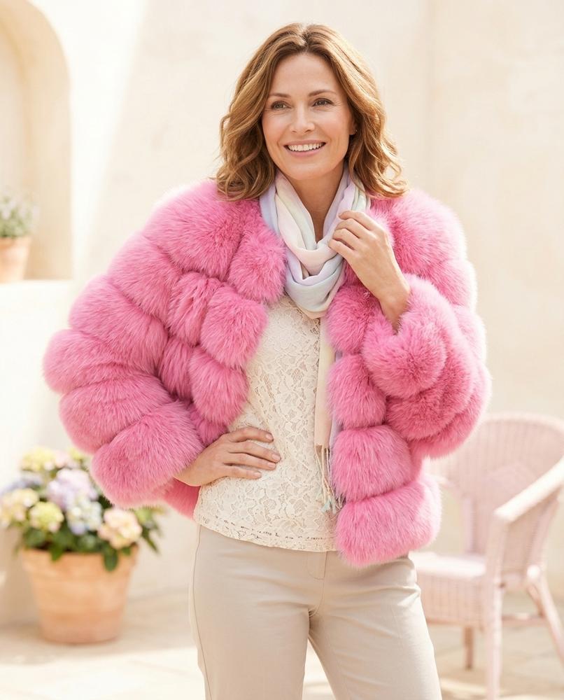 ExpressOutlet24 - Kalom | Faux-Fur Segmented Jacket Women