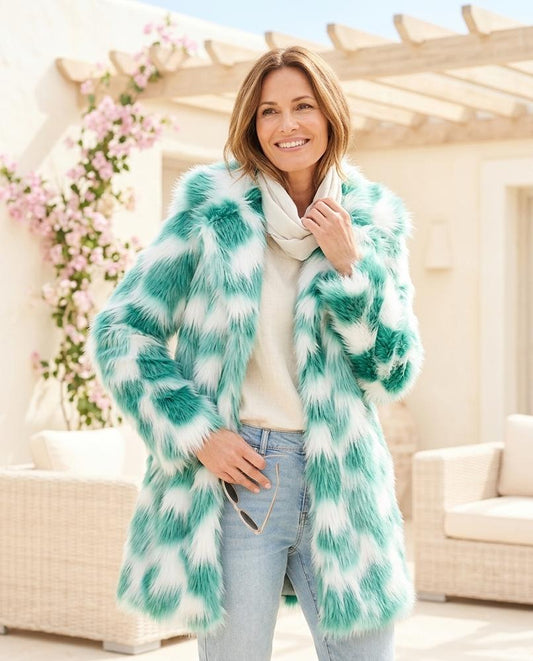 ExpressOutlet24 - Elsen | Checkered Faux Fur Coat Women
