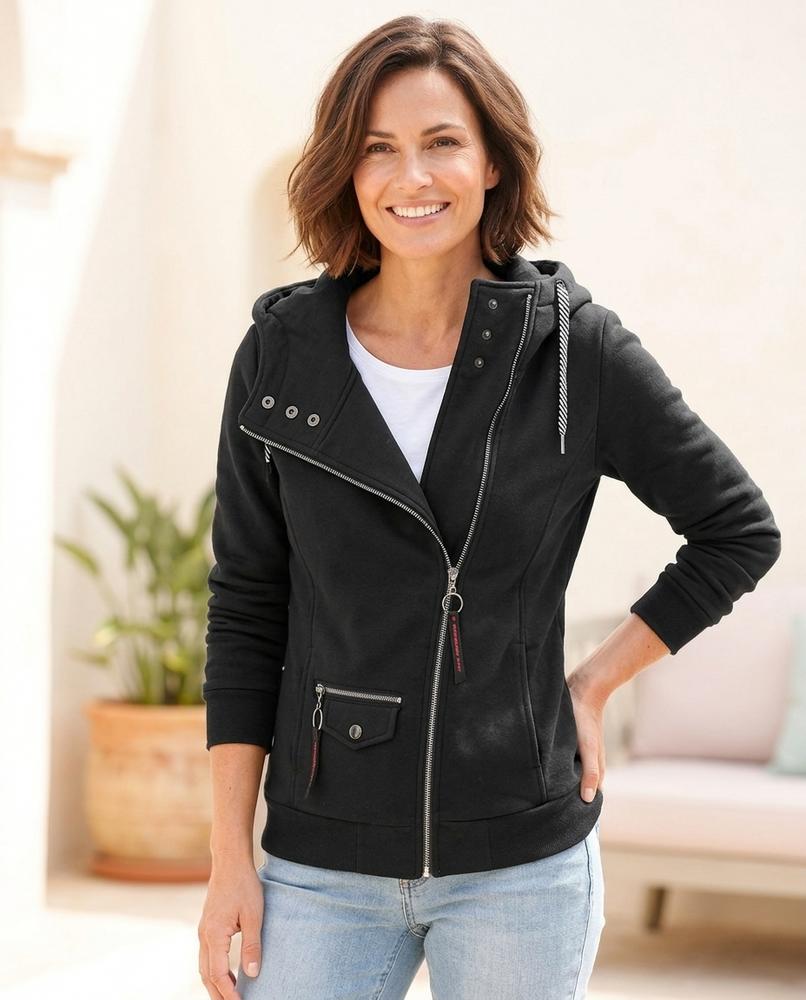 ExpressOutlet24 - Ralin | Asymmetrical-Zip Hooded Jacket Women