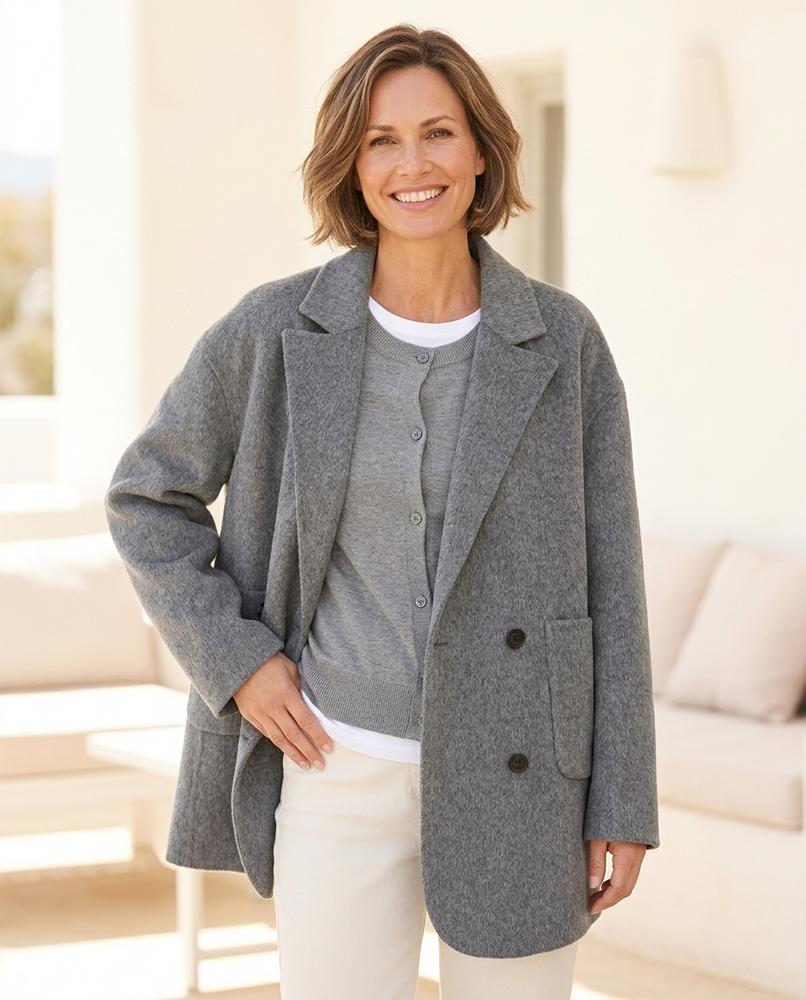 ExpressOutlet24 - Nisol | Double-Breasted Oversized Jacket Women