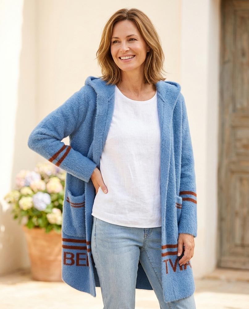 ExpressOutlet24 - Tizan | Hooded Embroidered Knit Cardigan Women