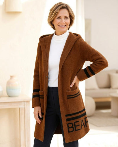 ExpressOutlet24 - Tizan | Hooded Embroidered Knit Cardigan Women