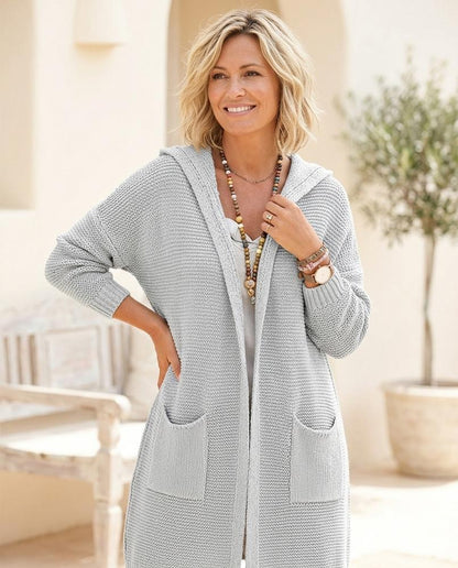 ExpressOutlet24 - Lasil | Hooded Open-Front Knit Cardigan Women