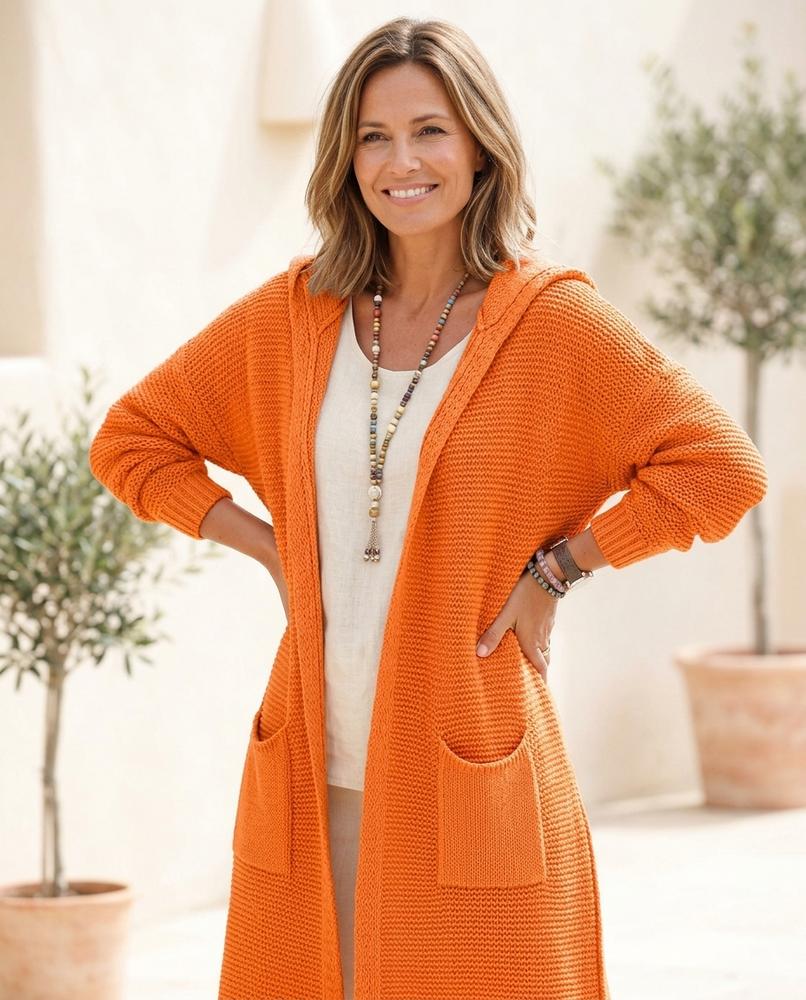 ExpressOutlet24 - Lasil | Hooded Open-Front Knit Cardigan Women