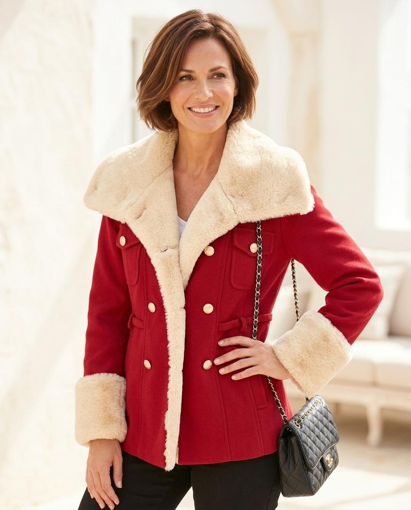 ExpressOutlet24 - Alsil | Faux Fur-Lined Hooded Coat Women