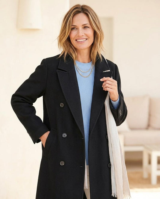 ExpressOutlet24 - Dalor | Double-Breasted Longline Coat Women