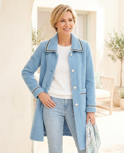 ExpressOutlet24 - Cotir | Fuzzy Contrast-Trim Coat Women