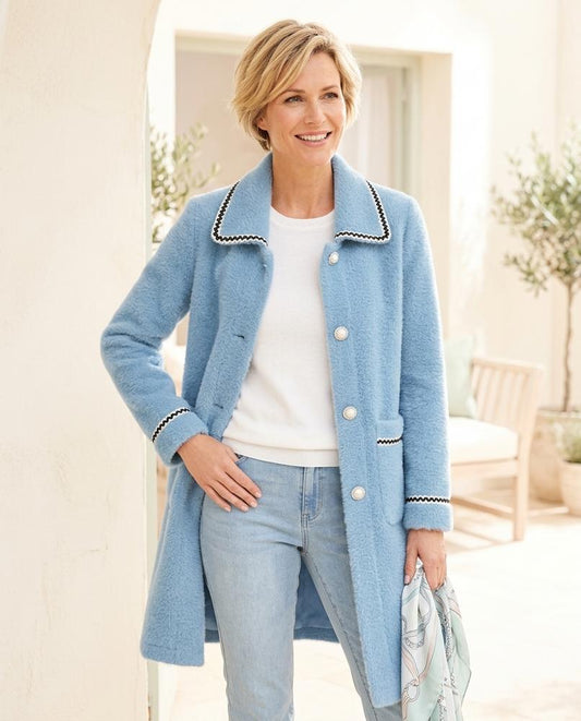 ExpressOutlet24 - Cotir | Fuzzy Contrast-Trim Coat Women