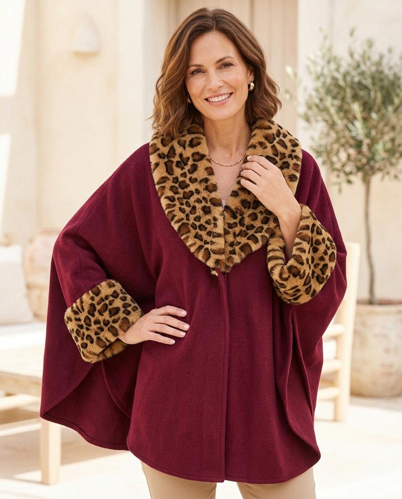ExpressOutlet24 - Miral | Faux Fur-Trimmed Open-Front Coat Women