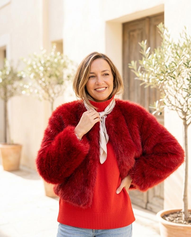 ExpressOutlet24 - Tarel | Faux-Fur Round-Neck Sweater Women