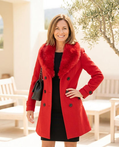 ExpressOutlet24 - Kemer | Double-Breasted Faux-Fur Coat Women