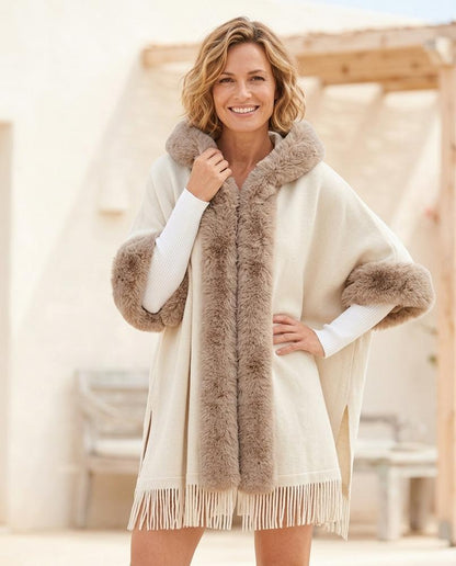 ExpressOutlet24 - Niral | Faux Fur-Trimmed Hooded Coat Women