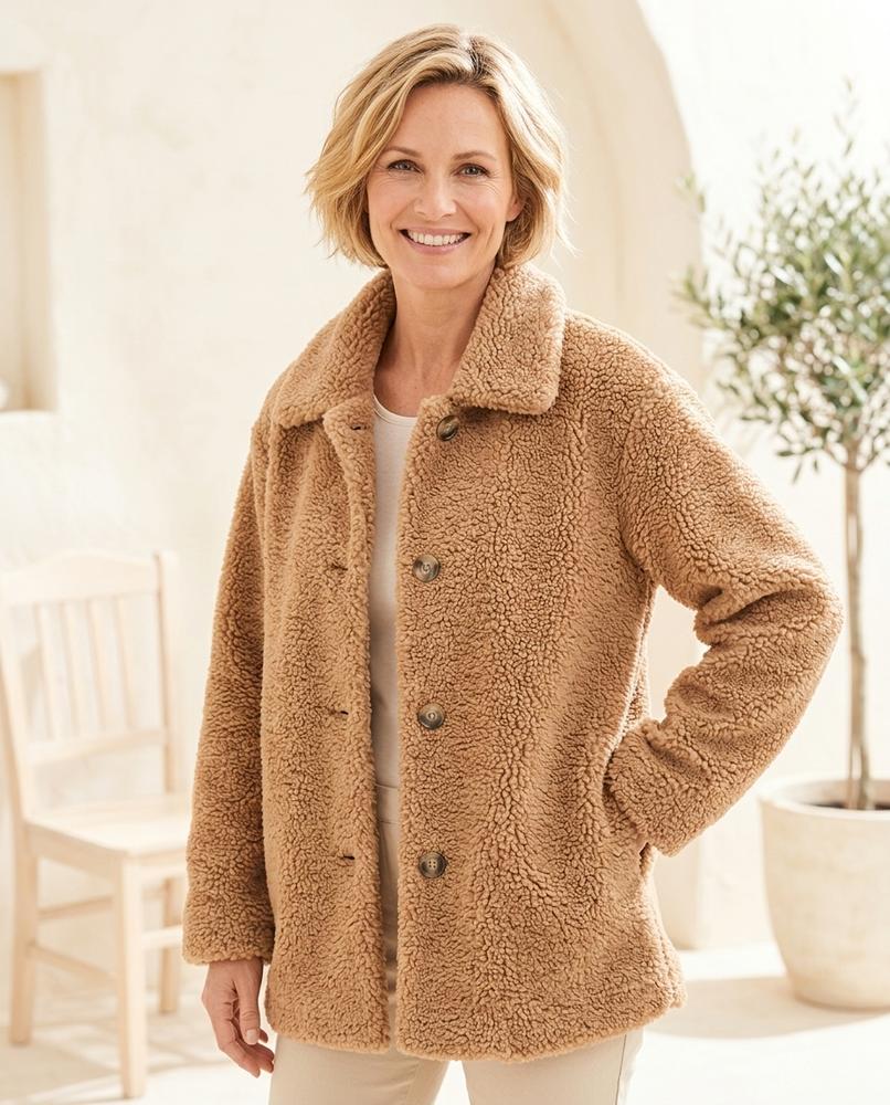 ExpressOutlet24 - Viran | Plush Buttoned Jacket Women
