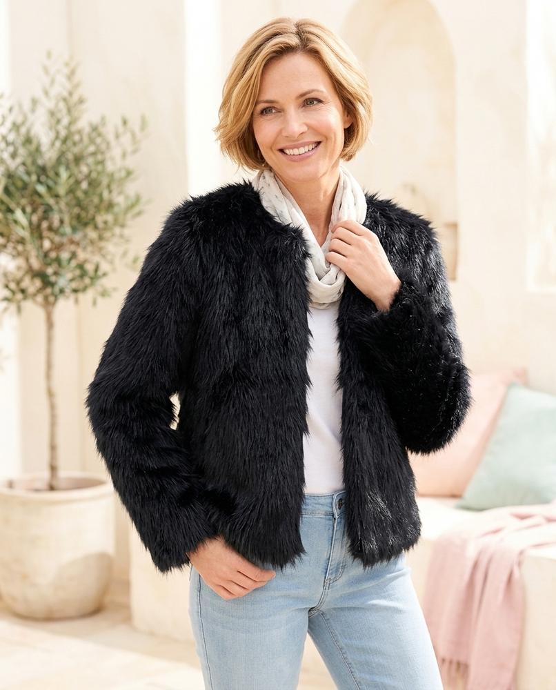 ExpressOutlet24 - Mamel | Collarless Faux Fur Jacket Women