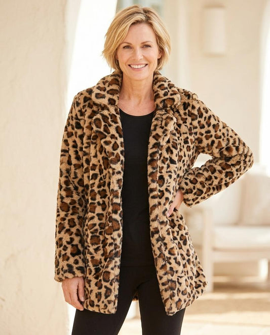 ExpressOutlet24 - Colev | Leopard-Print Faux-Fur Coat Women