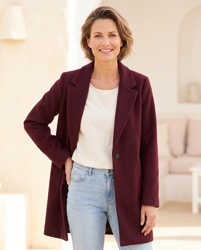 ExpressOutlet24 - Damon | Single-Breasted Notched Lapel Coat Women
