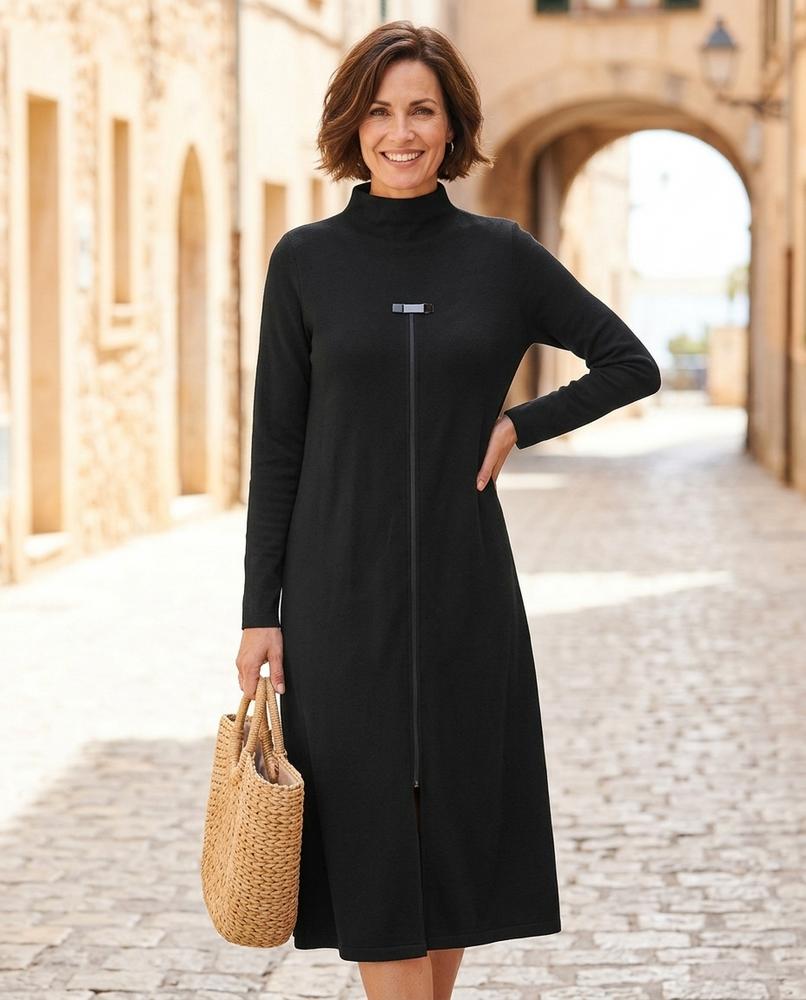 ExpressOutlet24 - Mimer | Zip-Front High-Neck Dress Women