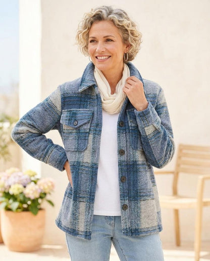 ExpressOutlet24 - Radan | Plaid Button-Up Jacket Women