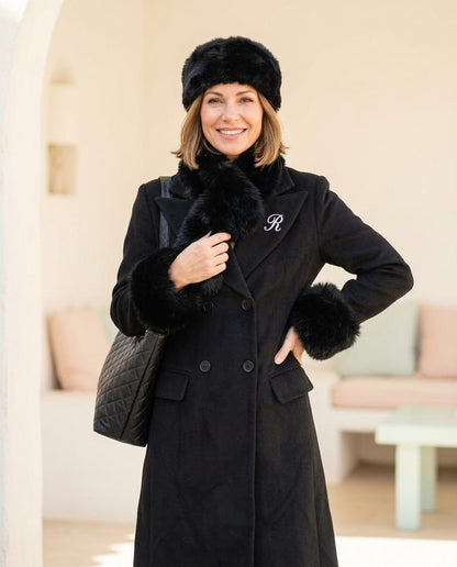 ExpressOutlet24 - Arver | Double-Breasted Fur-Trimmed Coat Women