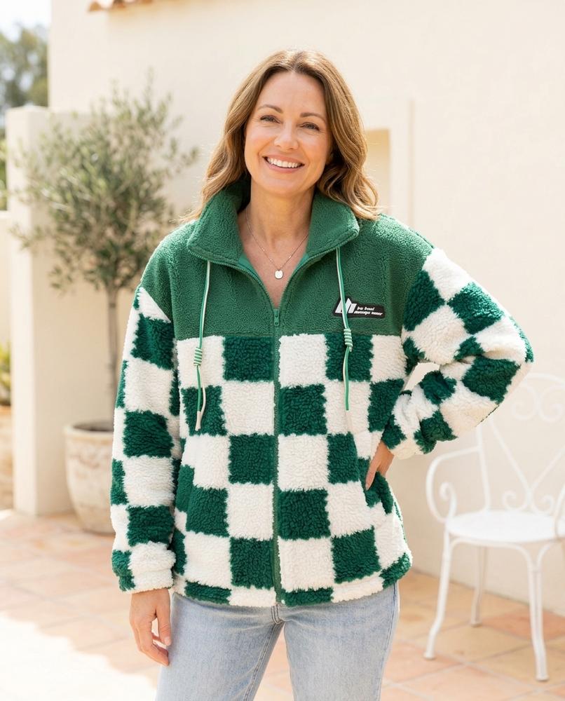 ExpressOutlet24 - Laken | Checkered Fleece Jacket Women