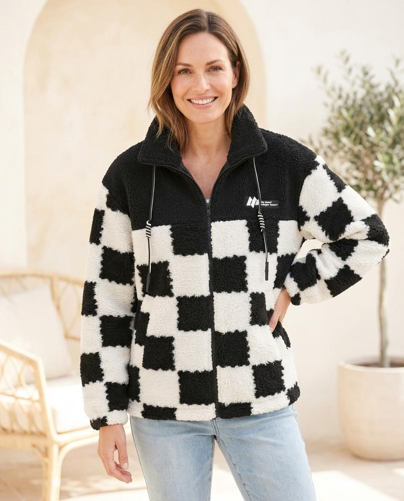 ExpressOutlet24 - Laken | Checkered Fleece Jacket Women