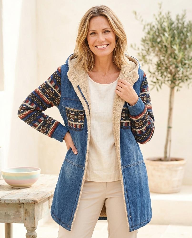 ExpressOutlet24 - Cosil | Hooded Sherpa-Lined Jacket Women