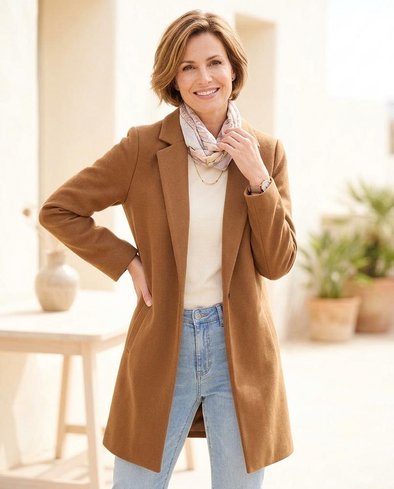 ExpressOutlet24 - Lamon | Open-Front Relaxed-Fit Coat Women