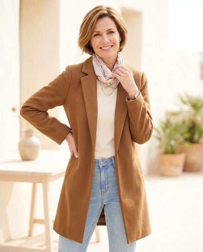 ExpressOutlet24 - Lamon | Open-Front Relaxed-Fit Coat Women