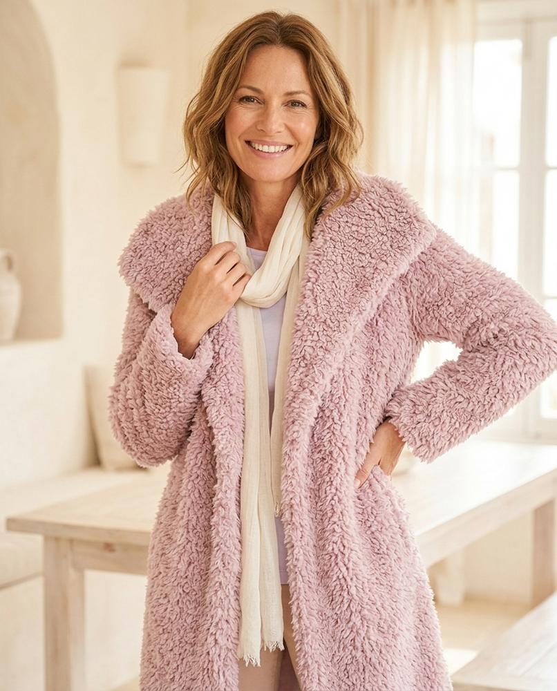 ExpressOutlet24 - Viven | Open-Front Teddy-Fleece Coat Women