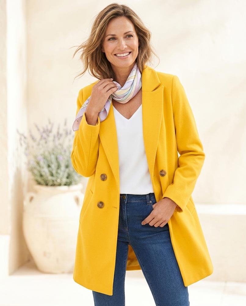 ExpressOutlet24 - Dalan | Double-Breasted Notched Lapel Coat Women