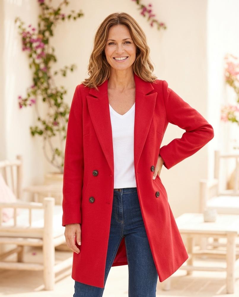 ExpressOutlet24 - Dalan | Double-Breasted Notched Lapel Coat Women
