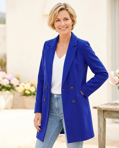 ExpressOutlet24 - Dalan | Double-Breasted Notched Lapel Coat Women