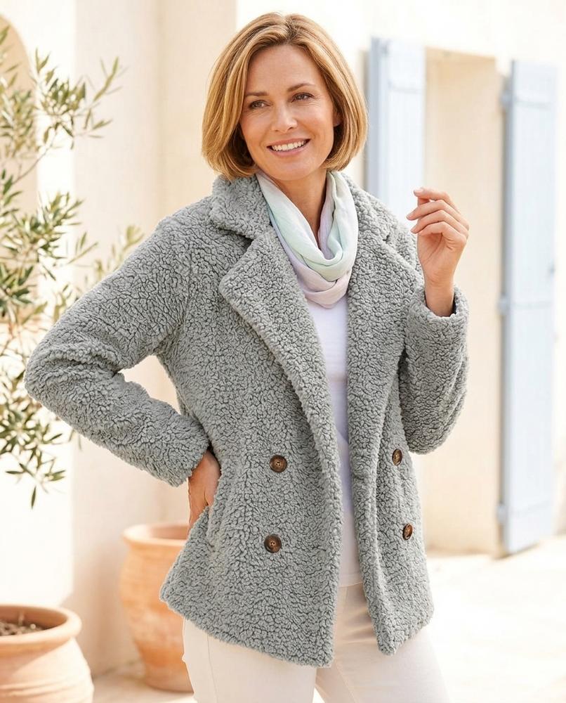 ExpressOutlet24 - Arsan | Double-Breasted Textured Jacket Women