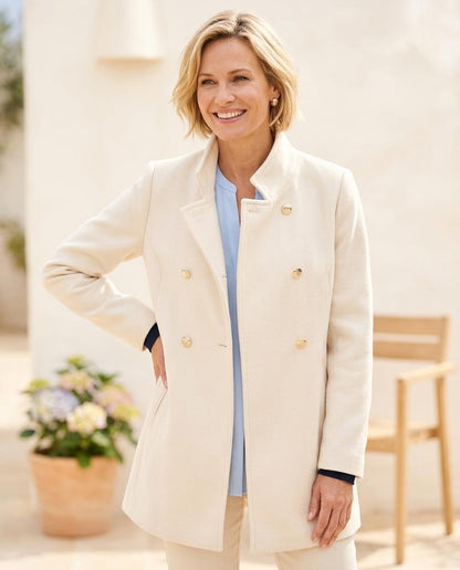 ExpressOutlet24 - Velan | Double-Breasted High-Collar Coat Women
