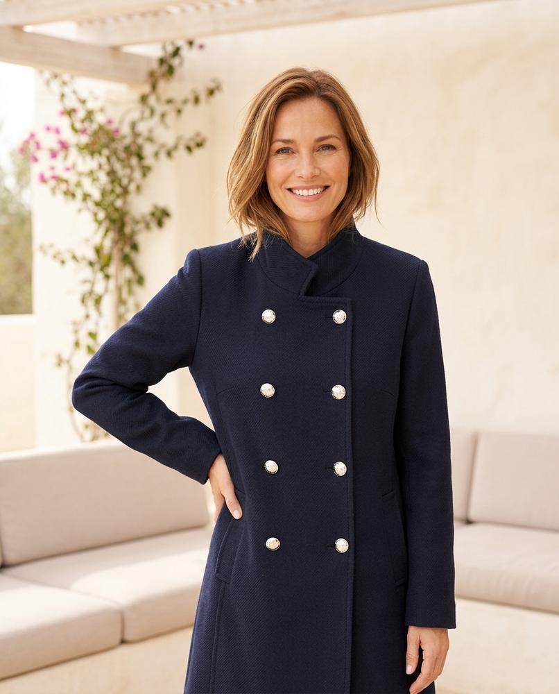 ExpressOutlet24 - Velan | Double-Breasted High-Collar Coat Women