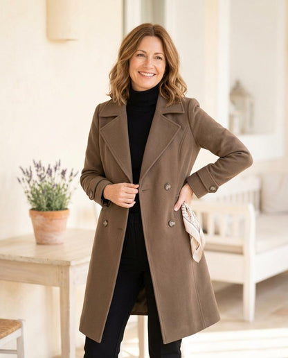 ExpressOutlet24 - Manav | Double-Breasted Shearling-Lined Coat Women