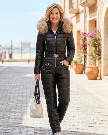 ExpressOutlet24 - Zeren | Quilted Fur-Trimmed Suit Women