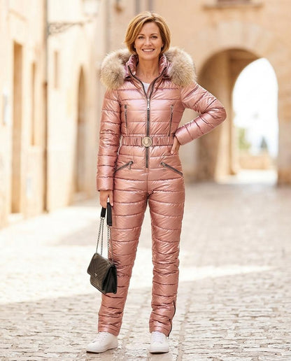 ExpressOutlet24 - Zeren | Quilted Fur-Trimmed Suit Women