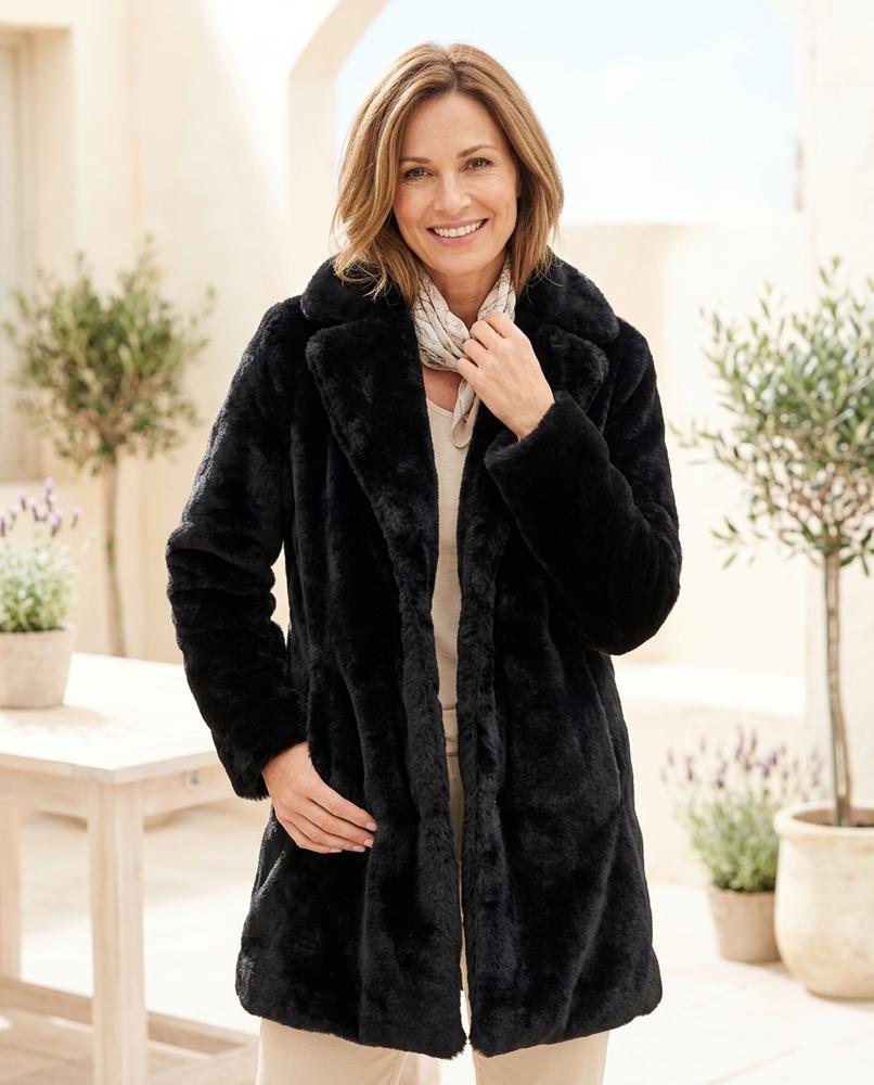 ExpressOutlet24 - Elvan | Faux Fur Longline Coat Women