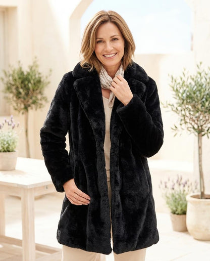 ExpressOutlet24 - Elvan | Faux Fur Longline Coat Women