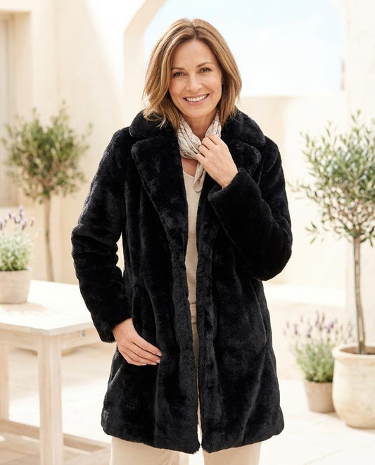 ExpressOutlet24 - Elvan | Faux Fur Longline Coat Women