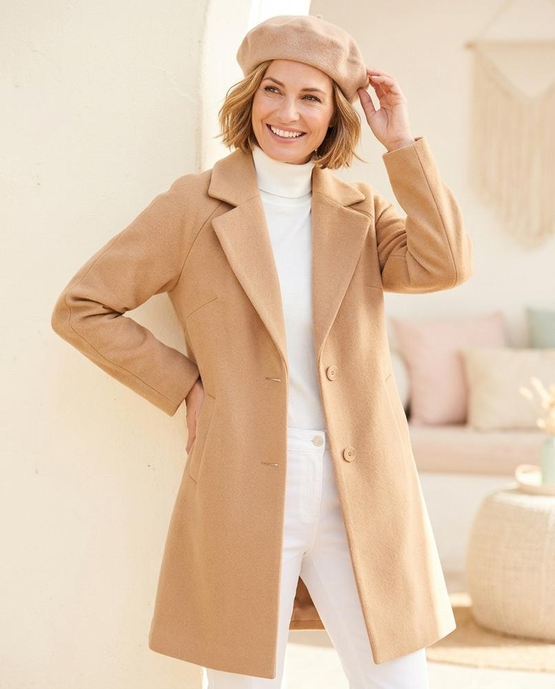 ExpressOutlet24 - Ketir | Double-Breasted Notched-Lapel Coat Women