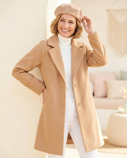 ExpressOutlet24 - Ketir | Double-Breasted Notched-Lapel Coat Women