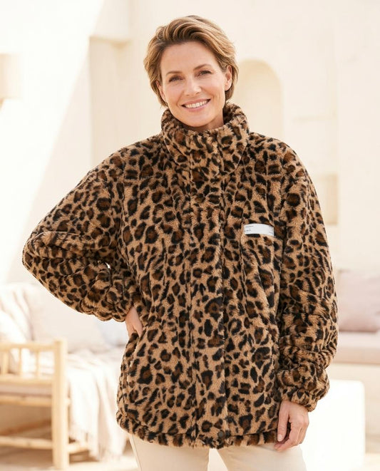 ExpressOutlet24 - Ninor | Leopard-Print High-Collar Jacket Women