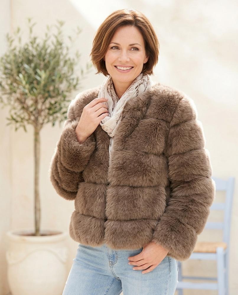 ExpressOutlet24 - Elsin | Faux-Fur Collarless Jacket Women