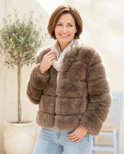 ExpressOutlet24 - Elsin | Faux-Fur Collarless Jacket Women
