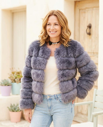 ExpressOutlet24 - Elsin | Faux-Fur Collarless Jacket Women